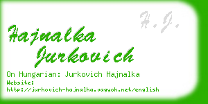 hajnalka jurkovich business card